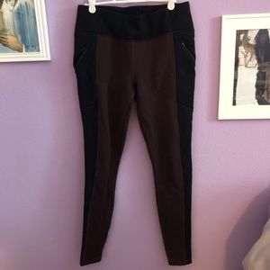 Athleta Two-Toned Fleece Lined Leggings